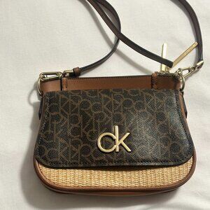 NWOT Calvin Klein Small Brown Leather Crossbody